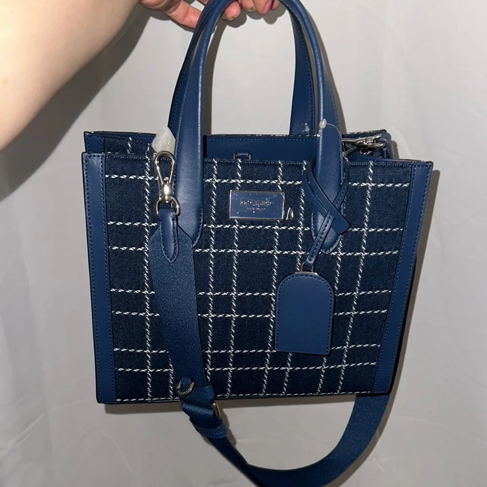 Kate Spade Blue Satchel with Geometric Design